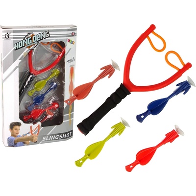 Prak Vystřelovač Šipek s Dlouhým Dosahem LEAN Toys pro Děti od 6 let se 4 Gumovými Šípky