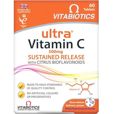 Vitabiotics Ultra Vitamin C, 500 mg, 60 таблетки, Vitabiotics