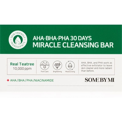 Some By Mi AHA∙BHA∙PHA 30 Days Miracle Cleansing Bar хидратиращ почистващ сапун за мазна и проблемна кожа 106 гр