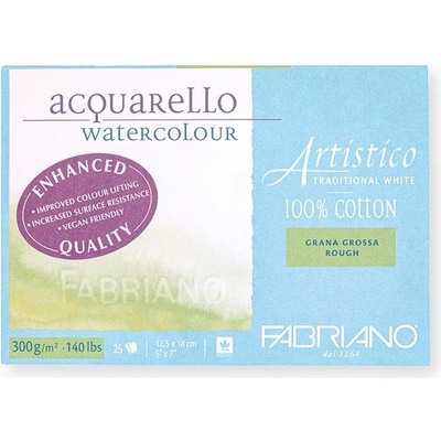 Fabriano Blok Artistico Traditional White Rough 300 g/m2 25 archù 12,5 x 18 cm