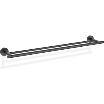 DECOR WALTHER Закачалка на релса за кърпи Basic двойна 65 см черен мат (0531760)