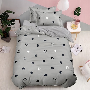 EmonaMall Двулицево спално бельо с ластик (размер за приста) EmonaMall, 4 части - Модел S18887 (S18887-66666h)