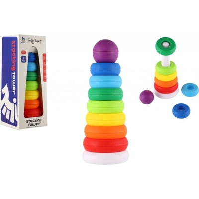 Teddies Věž/Pyramida hvězda barevná stohovací skládačka 8 ks