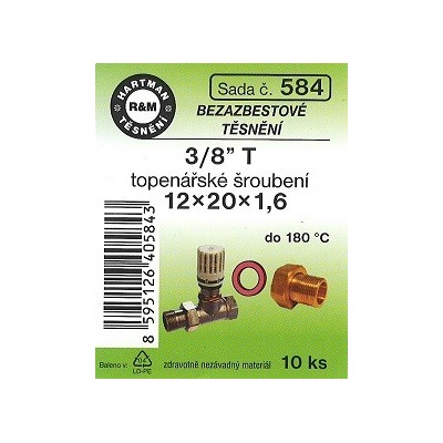 HARTMAN těsnění bezasbestové 3/8" 12*20mm, sada č. 584