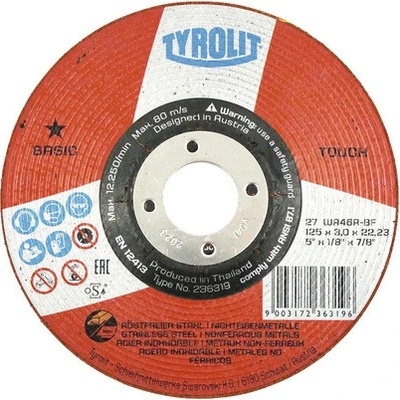 TYROLIT brusný kotouč Basic* WA46-BF 125 x 3 mm na ocel | Dílna - Outdoor Nářadí, ruční nářadí, elektrické pomůcky, ochranné pomůcky Broušení a řezání Brusné a řezací příslušenství