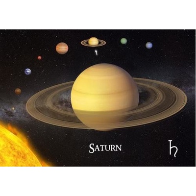 (B) 3D pohľadnica Saturn