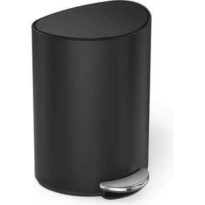 simplehuman Матово черно метално кошче за боклук с педал 6 l - simplehuman (CW2109)