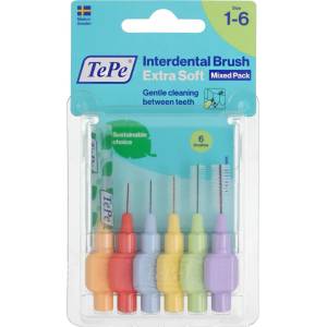 TePe Extra Soft интердентални четки 1-6 Mix 6 бр