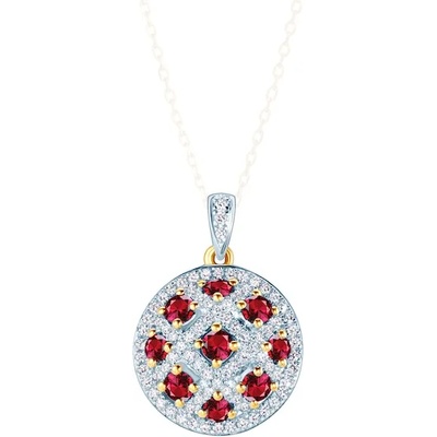 SAVICKI обеци: двуцветно злато. рубини. диаманти