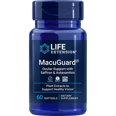 Life Extension MacuGuard Ocular Support with Saffron & Astaxanthin oční podpora 60 kapsúl