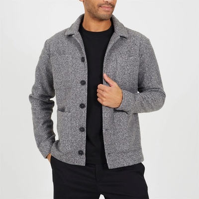Brave Soul Яке Brave Soul Men's Boucle Shearling Jacket - Grey