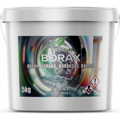 BORAX ČISTÝ ČISTOTA 99,99% ČTYŘBORAN SODNÝ Kbelík na praní 5 kg