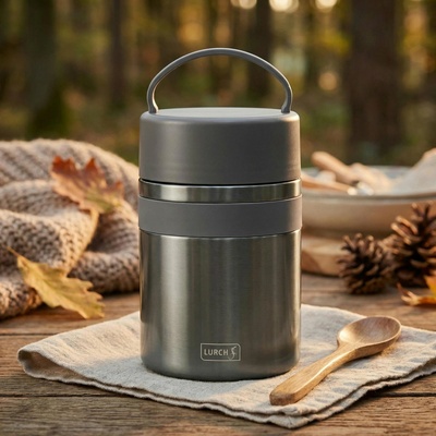 Lurch Iso Pot 2.0 šedá nerezová termoska na oběd 800 ml