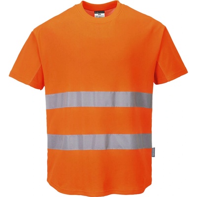 Portwest C394 Bavlnené tričko Hi-Vis Comfort Mesh Insert S/S Orange S