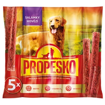 Image 1 of Partner in Pet Food PROPESKO Sticks Salamies - лакомство за куче, саламчета с говеждо - 5 х 10 гр - 40741