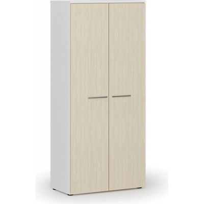 Primo Šatníková skriňa s výsuvom WHITE, 1781 x 800 x 420 mm, biela/breza