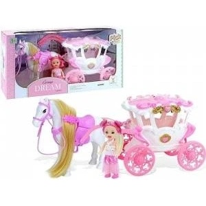 Mádara Carriage with horse and doll 8cm