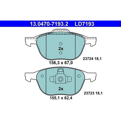 Sada brzdových platničiek kotúčovej brzdy ATE Ceramic 13.0470-7193.2
