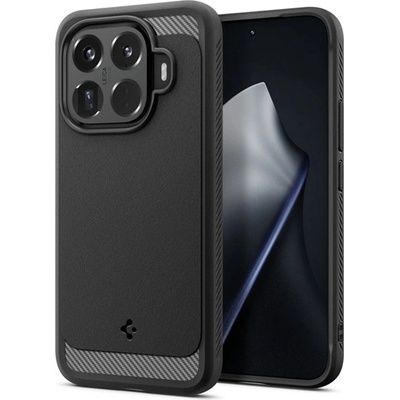 Spigen Xiaomi 15T Pro SPIGEN RUGGED ARMOR силиконов протектор за телефон, устойчив на удар, карбонов модел, черен ACS11152 (ACS11152)