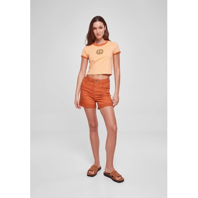 Urban Classics Дамска къса тениска в светлооранжев цвят Urban Classics Ladies Cropped TeeUB-TB5976-04435 - Светлооранжев, размер 3XL