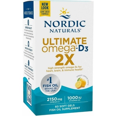 Nordic Naturals Ultimate Omega-D3 2X Citrón 60 kapsúl