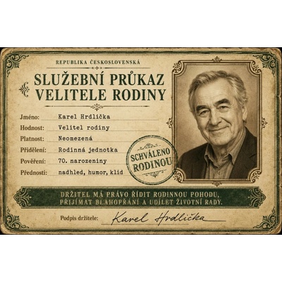 Bezvadary.cz | Služební průkaz velitele rodiny s vlastní fotografií A5 21x15cm rp7