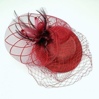 RB-nakuplevne Fascinátor - klobouček vínový se závojem a pírky – Hledejceny.cz