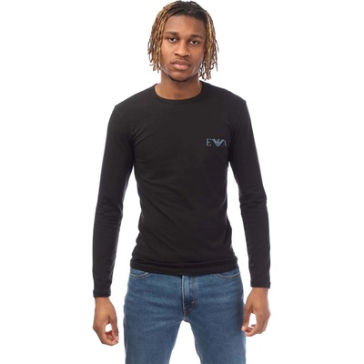 Emporio Armani Тениска Emporio Armani Slim-Fit Long Sleeve T-Shirt - Black