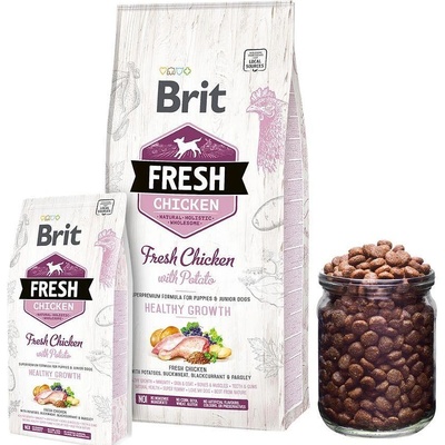 Brit Fresh Chicken with Potato Puppy & Junior Healthy Growth- Холистична суха храна за подрастващи кученца, с прясно пилешко месо и картофи 12 кг