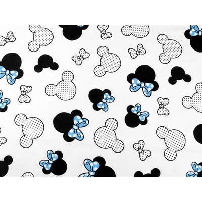 Bavlněná látka / plátno Mickey / Minnie Mouse Varianta: 3 (345) bílá modrá, Balení: 1 m
