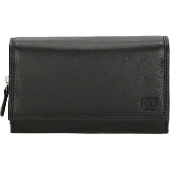 Double D dámska kožená peňaženka 02C335 čierna