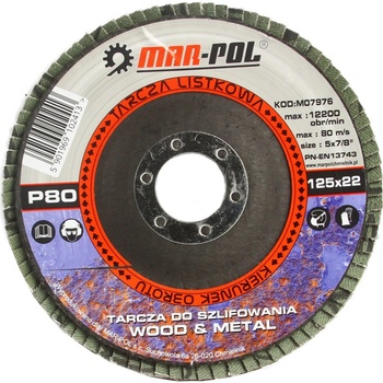 Mar-Pol Kotouč brusný lamelový 125 mm P80 M07976