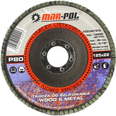 Mar-Pol Kotouč brusný lamelový 125 mm P80 M07976