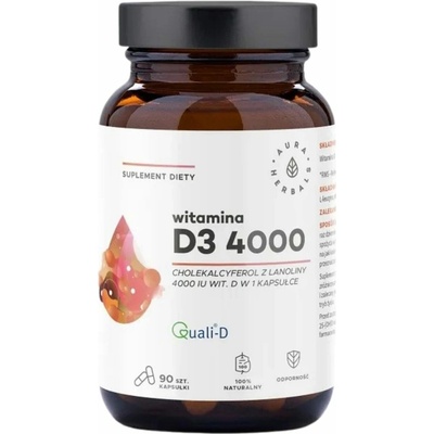 Aura Herbals Vitamín D3 4000 IU 90 kapsúl