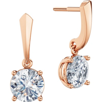 DF dámske náušnice 6421, růžové zlato s laboratorními diamanty o celkové váze 3.00 ct VS1/F