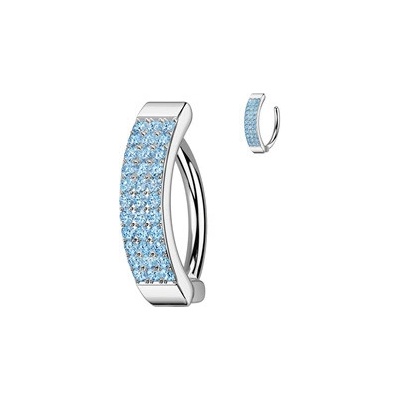 Šperky4U piercing do pupíku se štítem s tyrkysovými zirkony WP0081-Q