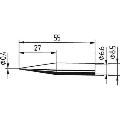 Ersa 842 UD LF pájecí hrot tužkový, prodloužený Velikost hrotů 0.4 mm Obsah 1 ks