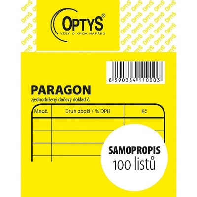 Optys 1100 Obchodní paragon – Zboží Dáma