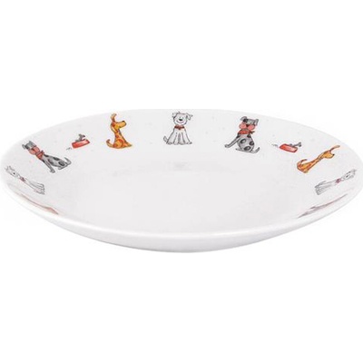 TORO Keramický dezertný tanier 20 cm mačka a pes bílý