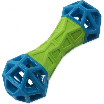 DF Kost s geometrickými obrazci pískací zeleno modrá 18 x 5,8 x 5,8 cm