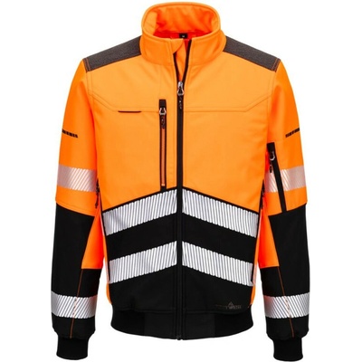 Portwest bunda EV468 Hi-Vis Softshell bomber vystražná Oranžová/čierna
