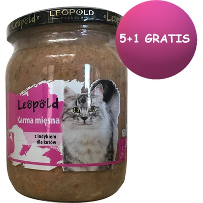 Leopold mäsové krmivo s morčacím mäsom pre mačky 6 x 500 g
