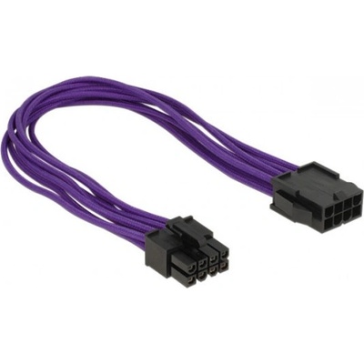 Delock prodlužovací napájecí kabel 8 pin EPS samec > 8 pin EPS samice textilní stínění fialový