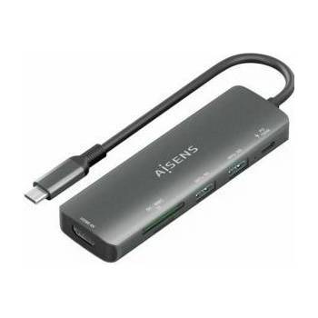 AISENS USB извод Aisens USB-C DOCK 6 EN 1 GRIS Сив 100 W