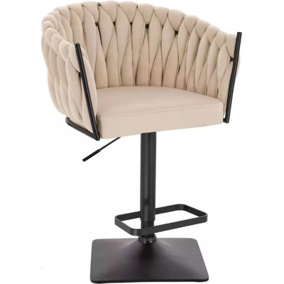 LuxuryForm Design Norden Velur na čiernej hranatej podstave krémová