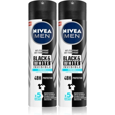 Nivea Men Black & White Fresh антиперспирант-спрей (изгодна опаковка) за мъже