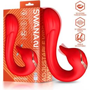 INTOYOU Swana Vibrator Licking Tongue with Angle Adjustable Red