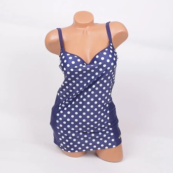 Image 1 of Макси танкини в тъмносиньо на бели точки - чашка В