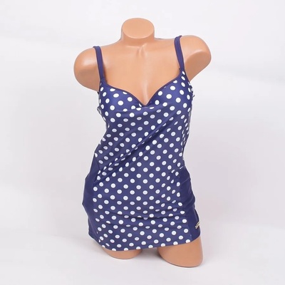 Макси танкини в тъмносиньо на бели точки - чашка В