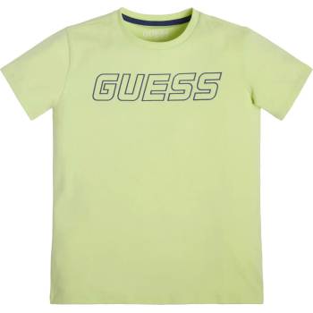 Image 1 of GUESS Тениска в цвят лайм за момче с надпис Guess Kids